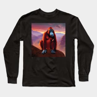 Orangutan on a mountain side Long Sleeve T-Shirt